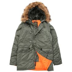 Куртка аляска Alpha Industries Slim Fit N-3B Parka, зеленая 4XL