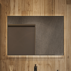 Зеркало DIWO Элиста 100 черное, с подсветкой, прямоугольное, в стиле лофт, инфракрасное уп