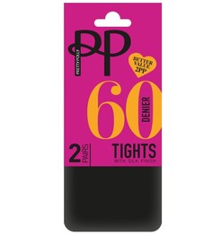 Однотонные классические колготки (2 шт. в упаковке) S-M черный Pretty Polly