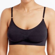 Бюстгальтер-топ Eco-wear на тонких бретелях XL черный Pretty Polly