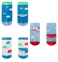 Носки для детей Yo! SKC/3-PAK/M2/BOY/6-9 белый/голубой 68