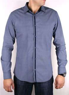 Рубашка мужская Maestro Magic 8 синяя 40/170-178