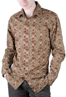Рубашка мужская Maestro Vintage 10 коричневая 43/182-188