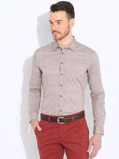 Рубашка мужская Maestro Strop 1 коричневая 43/170-178