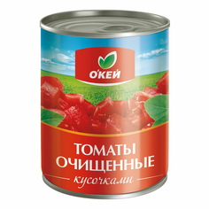 Помидоры Окей очищенные кусочками в собственном соку 400 г