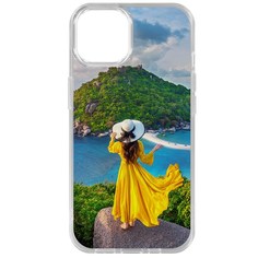 Чехол-накладка Krutoff Clear Case Платье летнее женское для iPhone 14