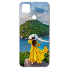 Чехол-накладка Krutoff Clear Case Платье летнее женское для Xiaomi Redmi 9C