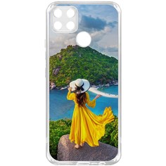 Чехол-накладка Krutoff Clear Case Платье летнее женское для Realme C25s