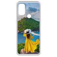 Чехол-накладка Krutoff Clear Case Платье летнее женское для OnePlus Nord N100