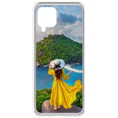 Чехол-накладка Krutoff Clear Case Платье летнее женское для Samsung Galaxy A12 (A125)