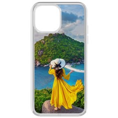 Чехол-накладка Krutoff Clear Case Платье летнее женское для iPhone 13 Pro Max