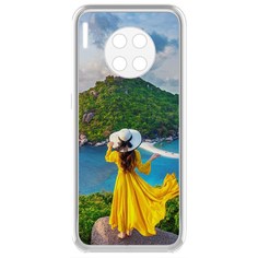 Чехол-накладка Krutoff Clear Case Платье летнее женское для Huawei Mate 30