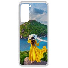 Чехол-накладка Krutoff Clear Case Платье летнее женское для Samsung Galaxy S21 (G991)