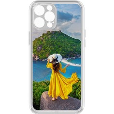 Чехол-накладка Krutoff Clear Case Платье летнее женское для iPhone 12 Pro с защитой камеры
