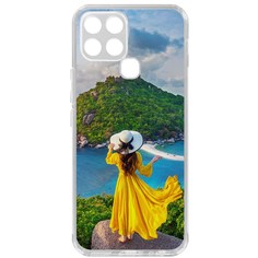 Чехол-накладка Krutoff Clear Case Платье летнее женское для Infinix Smart 6