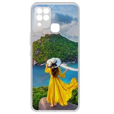 Чехол-накладка Krutoff Clear Case Платье летнее женское для Infinix Hot 10S