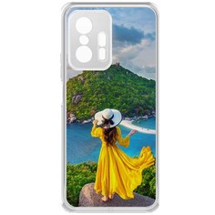 Чехол-накладка Krutoff Clear Case Платье летнее женское для Xiaomi 11T Pro