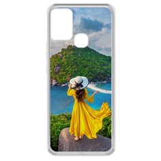 Чехол-накладка Krutoff Clear Case Платье летнее женское для Infinix Hot 10 Play