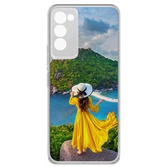 Чехол-накладка Krutoff Clear Case Платье летнее женское для Tecno Camon 18P