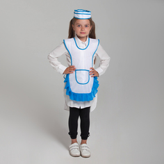 Детский карнавальный костюм Девочка-продавец, пилотка, фартук, 4-6 лет, рост 110-122 см No Brand