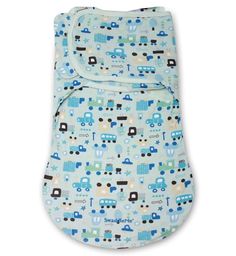 Конверт на липучке с двумя способами фиксации Wrap Sack, размер S/M, голубой/машинки Summer Infant