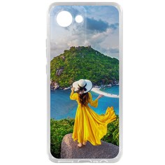 Чехол-накладка Krutoff Clear Case Платье летнее женское для Realme C30