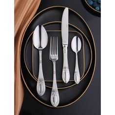 Набор столовых приборов «Беркли», 4 предмета, цвет серебряный Batta