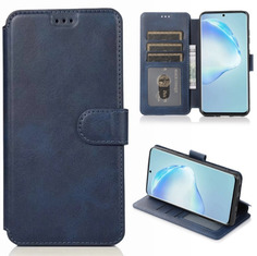 Чехол книжка подставка на Samsung Galaxy A51 A515 кожаный флип на магнитах синий No Brand