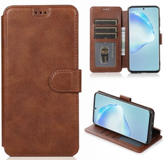 Чехол книжка подставка на Xiaomi Redmi 9A кожаный флип на магнитах визитница коричневый No Brand