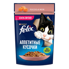 Влажный корм для кошек Felix Аппетитные кусочки, с лососем, 75 г