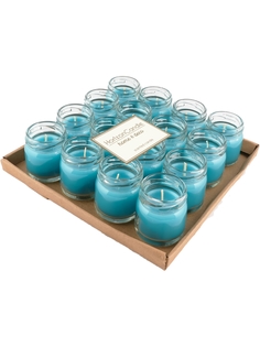 Свеча в стекле HorizonCandle голубая морской бриз h45d50 мм 16 шт в уп MIR Light