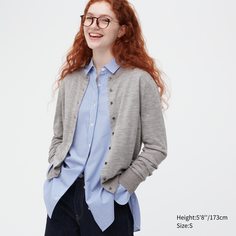 Кардиган женский UNIQLO 450510COL04 серый S (доставка из-за рубежа)