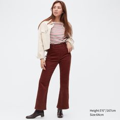 Брюки женские UNIQLO 453627COL37 бордовые 34 (доставка из-за рубежа)