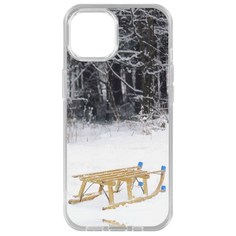 Чехол-накладка Krutoff Clear Case Санки для iPhone 14 Plus