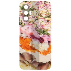 Чехол-накладка Krutoff Софт Кейс Сельдь под шубой для Tecno Pova 3 черный