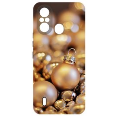 Чехол-накладка Krutoff Софт Кейс Золотые игрушки для Itel A58 черный