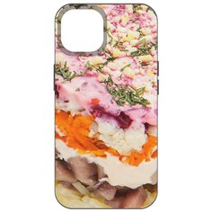 Чехол-накладка Krutoff Софт Кейс Сельдь под шубой для iPhone 14 черный