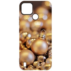 Чехол-накладка Krutoff Софт Кейс Золотые игрушки для Realme C21Y черный