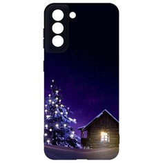 Чехол-накладка Krutoff Софт Кейс Зимний домик для Samsung Galaxy S21 FE (G990) черный