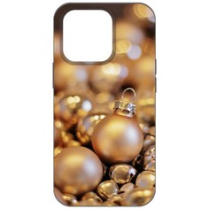 Чехол-накладка Krutoff Софт Кейс Золотые игрушки для iPhone 14 Pro черный