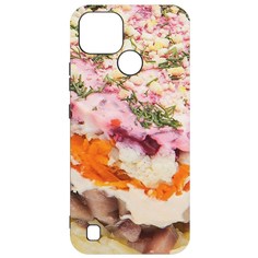 Чехол-накладка Krutoff Софт Кейс Сельдь под шубой для Realme C21 черный