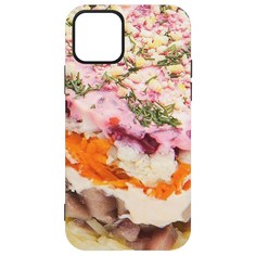 Чехол-накладка Krutoff Софт Кейс Сельдь под шубой для iPhone 12 черный