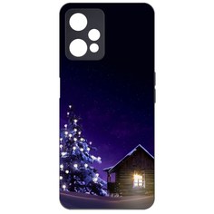 Чехол-накладка Krutoff Софт Кейс Зимний домик для Realme 9 Pro черный