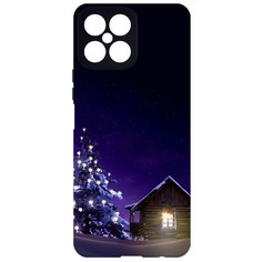 Чехол-накладка Krutoff Софт Кейс Зимний домик для Honor X8 черный