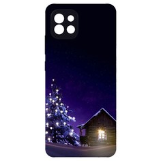 Чехол-накладка Krutoff Софт Кейс Зимний домик для Samsung Galaxy A03 (A035) черный