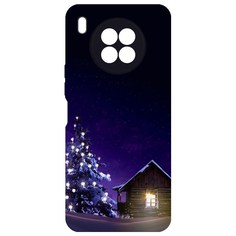 Чехол-накладка Krutoff Софт Кейс Зимний домик для Huawei Nova 8i черный