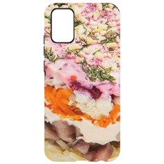Чехол-накладка Krutoff Софт Кейс Сельдь под шубой для Samsung Galaxy A02s (A025) черный
