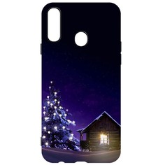 Чехол-накладка Krutoff Софт Кейс Зимний домик для Samsung Galaxy A20s (A207) черный