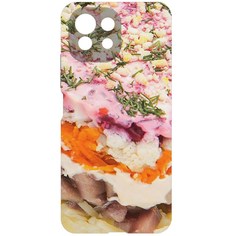 Чехол-накладка Krutoff Софт Кейс Сельдь под шубой для Xiaomi Mi 11 Lite черный