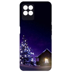 Чехол-накладка Krutoff Софт Кейс Зимний домик для Realme 8i черный